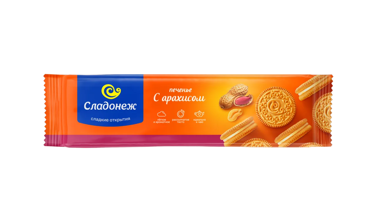 Печенье-сэндвич ТМ "Сладонеж" Сэндвик с арахисом