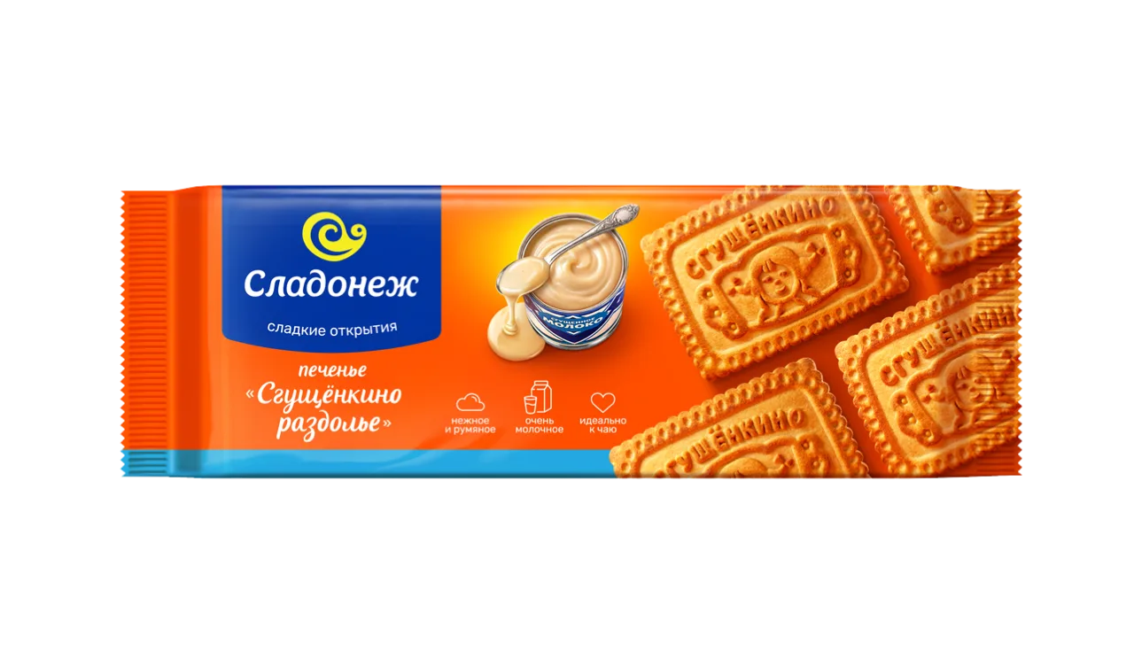 Печенье сахарное ТМ "Сладонеж" Сгущенкино раздолье