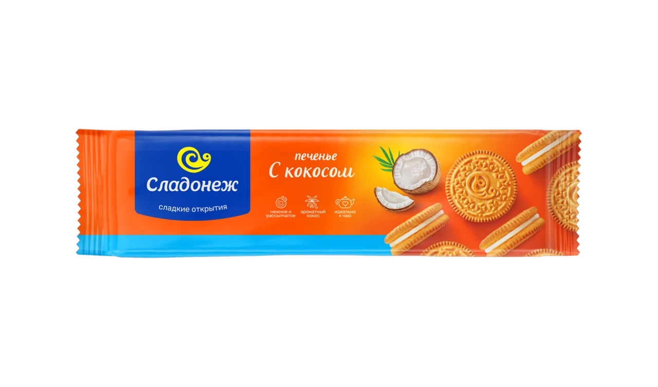 Печенье-сэндвич ТМ "Сладонеж" Сэндвик с кокосом