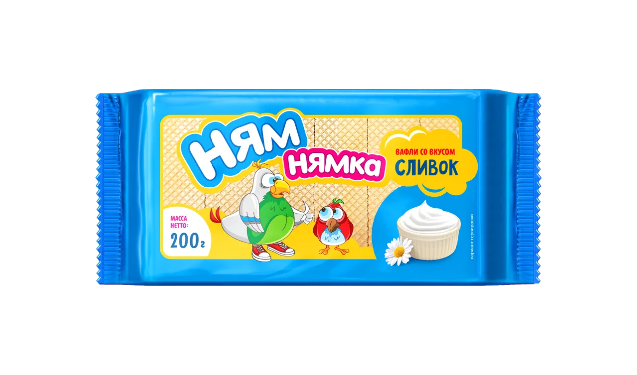 Вафли ТМ "Ням-нямка" со вкусом сливок