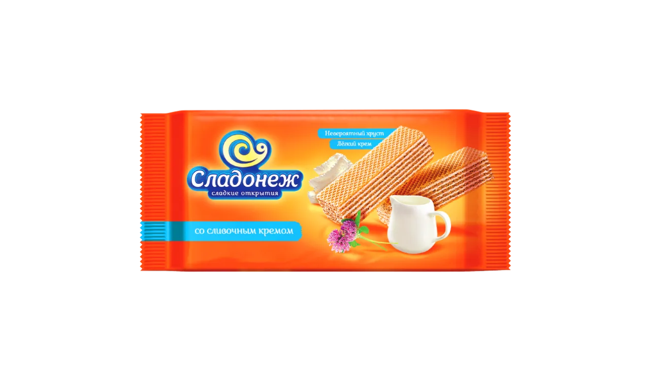 Вафли ТМ "Сладонеж" Со сливочным кремом