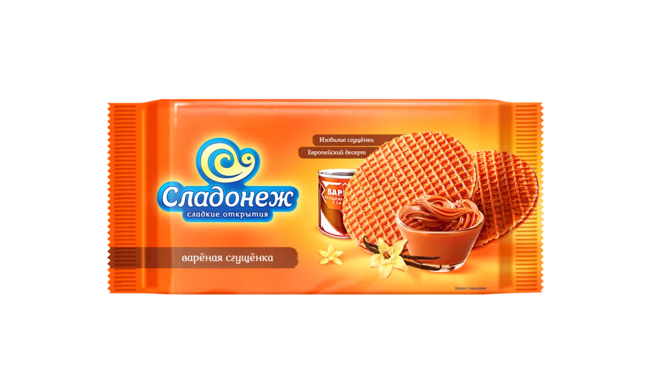 Вафли сиропные ТМ "Сладонеж" Вареная сгущенка