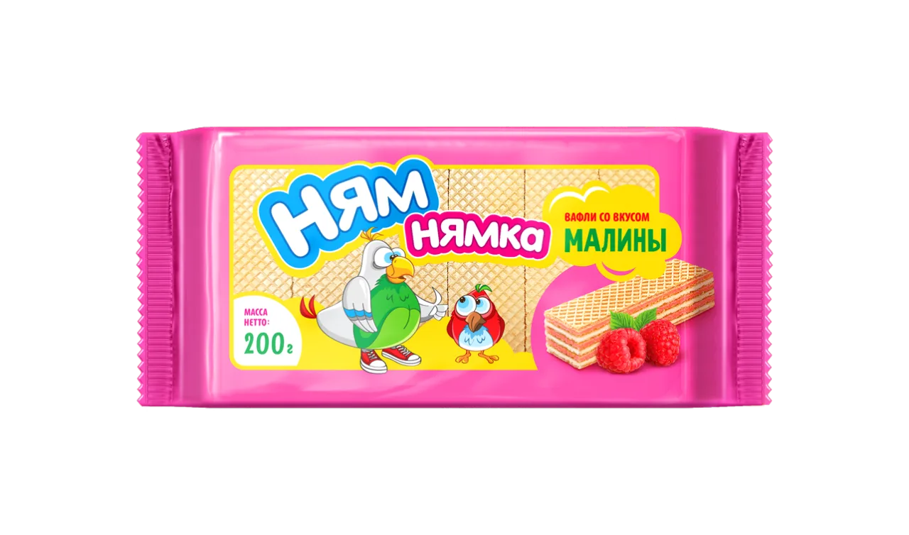 Вафли ТМ "Ням-нямка" со вкусом малины