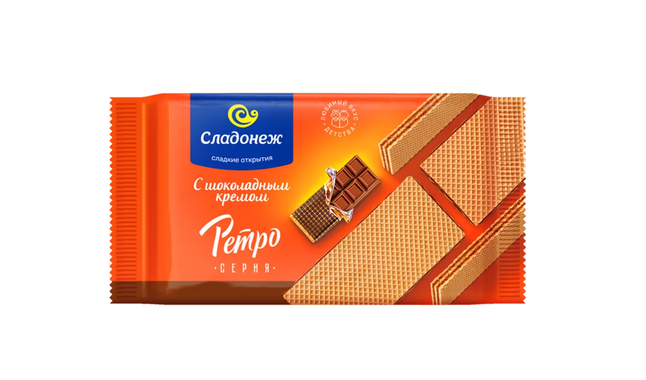 Вафли ТМ "Сладонеж" РЕТРО СЕРИЯ С шоколадным кремом