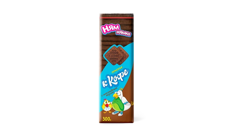 Печенье сахарное ТМ "Ням-нямка" К кофе с шоколадным вкусом