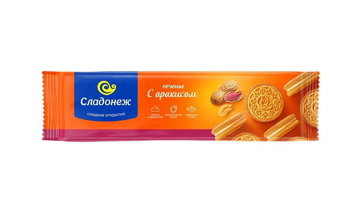 Печенье-сэндвич ТМ "Сладонеж" Сэндвик с арахисом