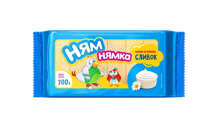 Вафли ТМ "Ням-нямка" со вкусом сливок