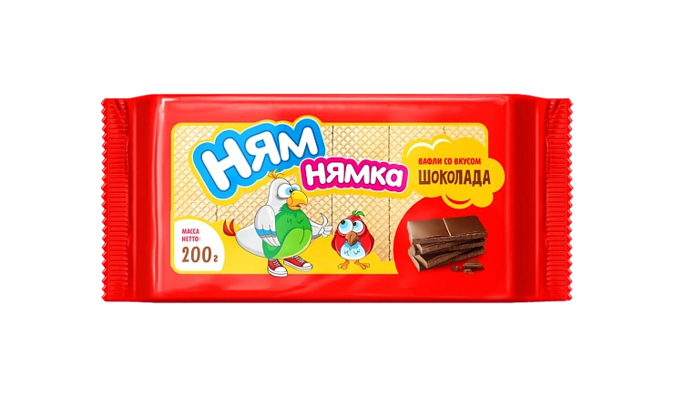 Вафли ТМ "Ням-нямка" со вкусом шоколада