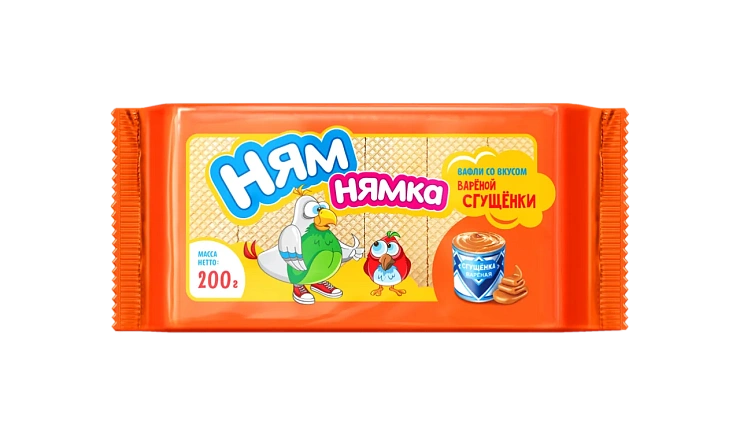 Вафли ТМ "Ням-нямка" со вкусом вареной сгущенки