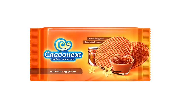 Вафли сиропные ТМ "Сладонеж" Вареная сгущенка